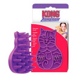 KONG Zoom brudgummimassageborste för katten i lila